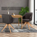 Modern Leathaire Set of 2 Swivel Accent Chair with Beech Wood Legs by LJGDeals