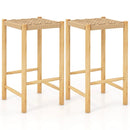 26 Inch Dining Bar Stool Set of 2-Natural by LJGDeals