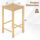26 Inch Dining Bar Stool Set of 2-Natural by LJGDeals
