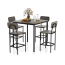 5-Piece Industrial Dining Table Set with Counter Height Table and 4 Bar Stools-Teak by DirectDeals