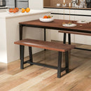 40 Inch Dining Bench 2 Person Entryway Shoe Bench with Metal Frame by LJGDeals