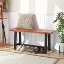40 Inch Dining Bench 2 Person Entryway Shoe Bench with Metal Frame by LJGDeals