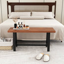 40 Inch Dining Bench 2 Person Entryway Shoe Bench with Metal Frame by LJGDeals