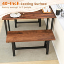 40 Inch Dining Bench 2 Person Entryway Shoe Bench with Metal Frame by LJGDeals