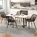 Modern Kitchen Chairs with Metal Legs Cutout Backrest Curved Seat for Dining Room Home Office-Black by LJGDeals