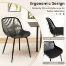 Modern Kitchen Chairs with Metal Legs Cutout Backrest Curved Seat for Dining Room Home Office-Black by LJGDeals