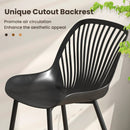 Modern Kitchen Chairs with Metal Legs Cutout Backrest Curved Seat for Dining Room Home Office-Black by LJGDeals