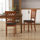 Dining Chair Set of 2 with Rubber Wood Legs and Ergonomic Back for Dining Room-Walnut by LJGDeals