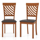 Dining Chair Set of 2 with Rubber Wood Legs and Ergonomic Back for Dining Room-Walnut by LJGDeals