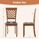 Dining Chair Set of 2 with Rubber Wood Legs and Ergonomic Back for Dining Room-Walnut by LJGDeals