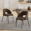 Dining Chair Set of 2 with High-density Sponge Cushion and PU Leather-Brown by LJGDeals