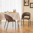 Dining Chair Set of 2 with High-density Sponge Cushion and PU Leather-Brown by LJGDeals