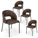 Dining Chair Set of 2 with High-density Sponge Cushion and PU Leather-Brown by LJGDeals