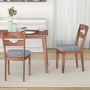 Dining Chair Set of 2 Fabric Upholstered Kitchen Chairs with Padded Seat and High Back-Gray by LJGDeals