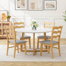 Dining Chair Set of 2 Linen Fabric Upholstered Kitchen Chairs with Padded Seat-Natural by LJGDeals
