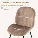 Set of 2 Armless Dining Chairs with Metal Base and Padded Seat-Coffee by LJGDeals