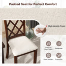 Dining Chair Set of 2 Wood Kitchen Chairs with Upholstered Seat Cushion and Rubber Wood Legs-Brown by LJGDeals