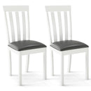 Dining Chair Set of 2 Upholstered Wooden Kitchen Chairs with Padded Seat and Rubber Wood Frame