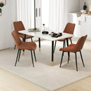 Faux-Leather Fabric Dining Chair Set of 2 with Metal Legs and Padded Seat by LJGDeals