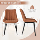 Faux-Leather Fabric Dining Chair Set of 2 with Metal Legs and Padded Seat by LJGDeals