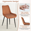 Faux-Leather Fabric Dining Chair Set of 2 with Metal Legs and Padded Seat by LJGDeals