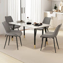 Faux-Leather Fabric Dining Chair Set of 2 with Metal Legs and Padded Seat by LJGDeals