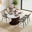 Faux-Leather Fabric Dining Chair Set of 2 with Metal Legs and Padded Seat