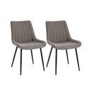 Faux-Leather Fabric Dining Chair Set of 2 with Metal Legs and Padded Seat by LJGDeals