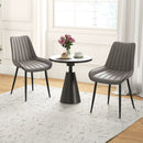 Faux-Leather Fabric Dining Chair Set of 2 with Metal Legs and Padded Seat by LJGDeals