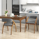 Dining Chair Set of 2 with Padded Cushion and Curved Back for Living Room-Walnut by DirectDeals