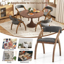 Dining Chair Set of 2 with Padded Cushion and Curved Back for Living Room-Walnut by LJGDeals