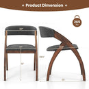 Dining Chair Set of 2 with Padded Cushion and Curved Back for Living Room-Walnut by LJGDeals