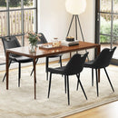 Dining Chair Set of 4 Faux Leather Upholstered Kitchen Chairs with Metal Legs by LJGDeals