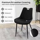 Dining Chair Set of 4 Faux Leather Upholstered Kitchen Chairs with Metal Legs by LJGDeals
