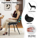 Dining Chair Set of 4 Faux Leather Upholstered Kitchen Chairs with Metal Legs by LJGDeals