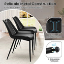 Dining Chair Set of 4 Faux Leather Upholstered Kitchen Chairs with Metal Legs by LJGDeals