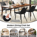 Dining Chair Set of 4 Faux Leather Upholstered Kitchen Chairs with Metal Legs