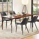 Dining Chair Set of 4 Faux Leather Upholstered Kitchen Chairs with Metal Legs by LJGDeals