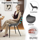 Dining Chair Set of 4 Faux Leather Upholstered Kitchen Chairs with Metal Legs by LJGDeals