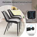 Dining Chair Set of 4 Faux Leather Upholstered Kitchen Chairs with Metal Legs