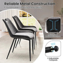 Dining Chair Set of 4 Faux Leather Upholstered Kitchen Chairs with Metal Legs by LJGDeals