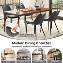Dining Chair Set of 4 Faux Leather Upholstered Kitchen Chairs with Metal Legs by LJGDeals