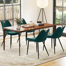 Dining Chair Set of 4 Faux Leather Upholstered Kitchen Chairs with Metal Legs by LJGDeals