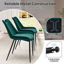 Dining Chair Set of 4 Faux Leather Upholstered Kitchen Chairs with Metal Legs by LJGDeals