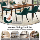 Dining Chair Set of 4 Faux Leather Upholstered Kitchen Chairs with Metal Legs