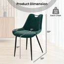 Dining Chair Set of 4 Faux Leather Upholstered Kitchen Chairs with Metal Legs by LJGDeals