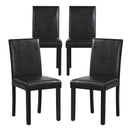 Dining Chair Set of 4 Upholstered Kitchen Dinette Chairs with Wood Frame by DirectDeals