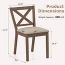Dining Chair Set of 2 Modern Kitchen Chair with Upholstered Seat-Brown by LJGDeals