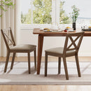 Dining Chair Set of 2 Modern Kitchen Chair with Upholstered Seat-Brown by LJGDeals