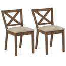 Dining Chair Set of 2 Modern Kitchen Chair with Upholstered Seat-Brown by LJGDeals